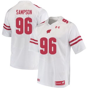 Men's Wisconsin Badgers NCAA #96 Cormac Sampson White Authentic Under Armour Stitched College Football Jersey GU31O53GO